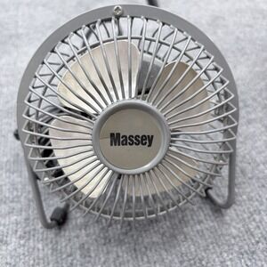 Massey MF-4 Grey Metal Personal Desk Tilting Mini Fan 4 Blades (tested)